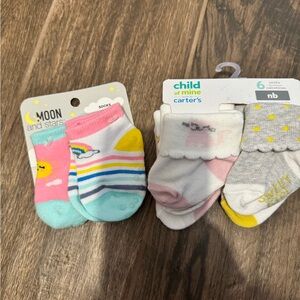 Baby girls Socks 2 sets 8pcs  - newborn